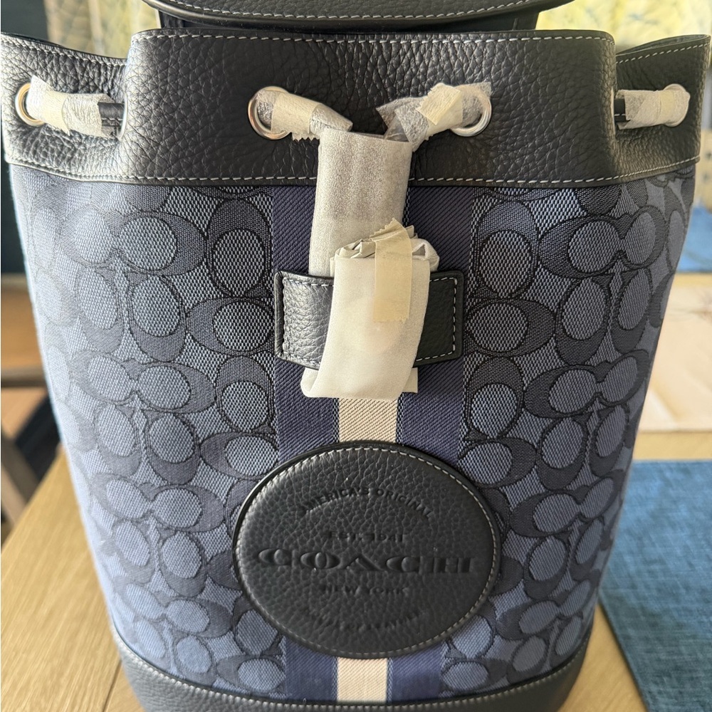 Coach Signature Jacquard Bag in Black and Blue
